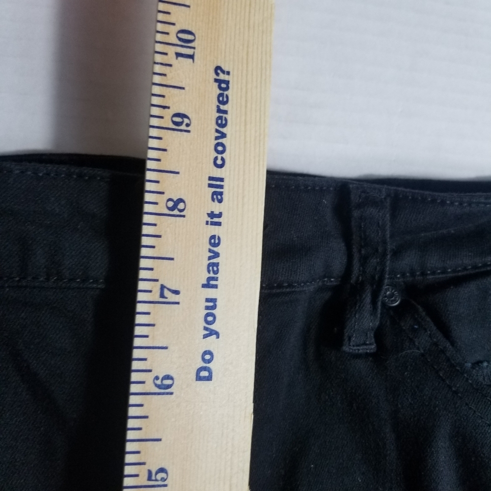 CELEBRITY PINK JUNIORS BLACK DISTRESSED JEAN SHORTS SIZE 7/28 - Picture 8 of 14